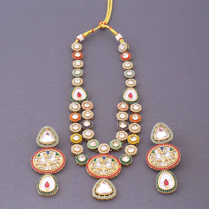 Multicolor Shrina Kundan Jewellery Set