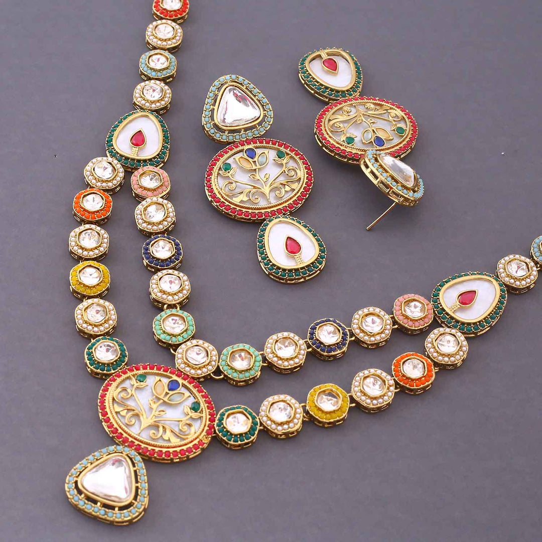 Multicolor Shrina Kundan Jewellery Set