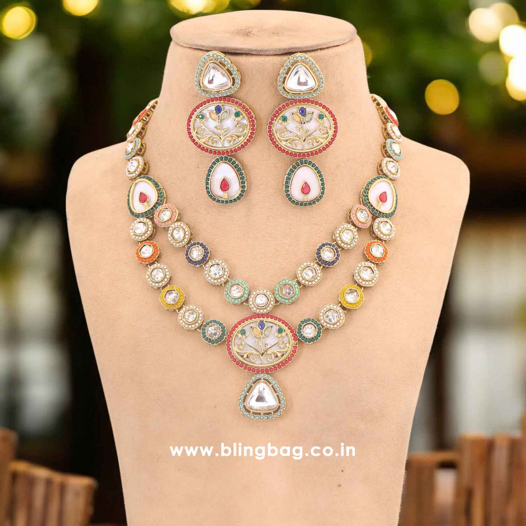 Multicolor Shrina Kundan Jewellery Set