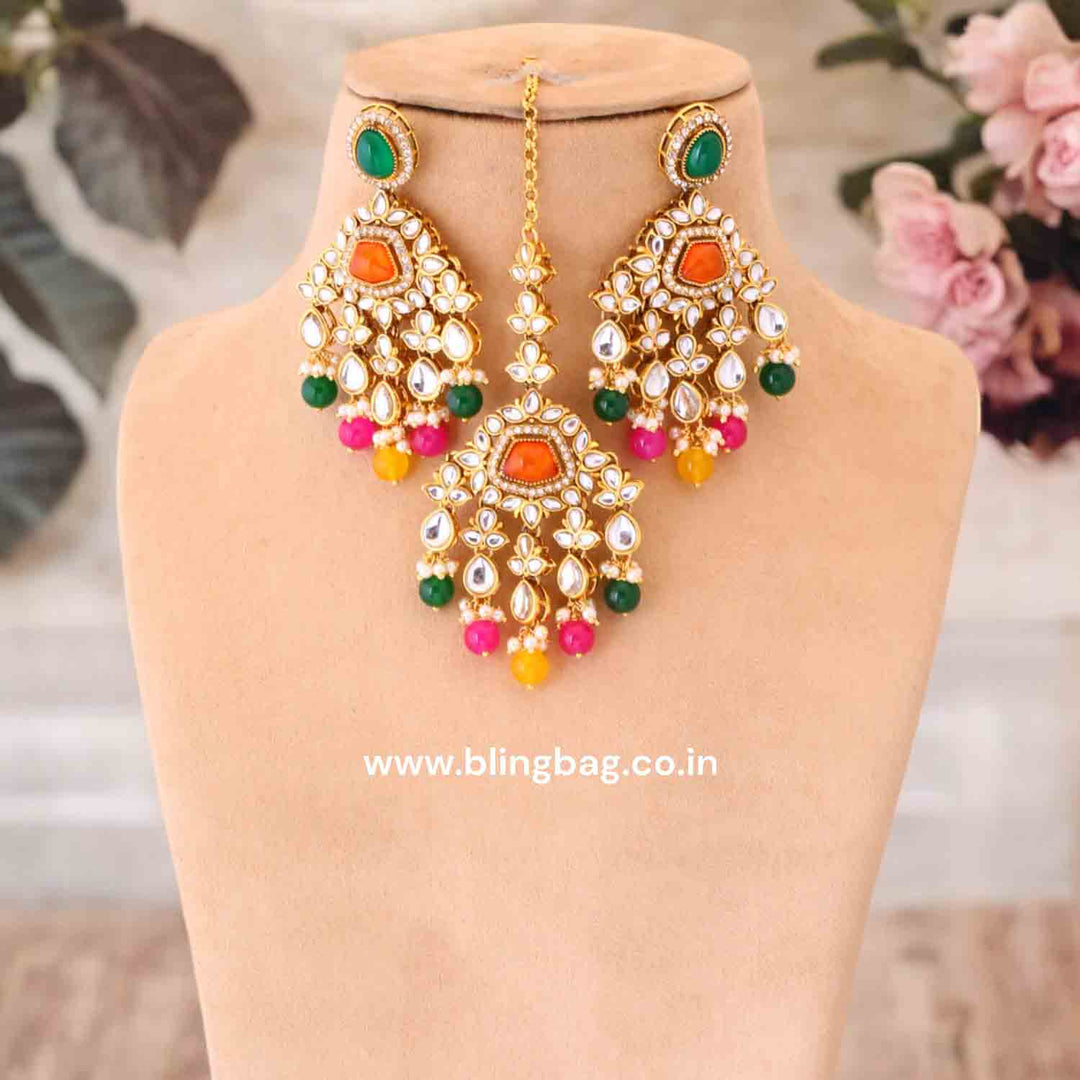 Multicolor Shushmita Kundan Jewellery Set