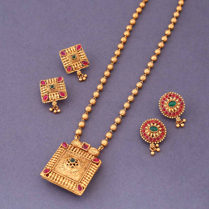 Multicolor Shyanki Reversible Antique Jewellery Set- New Arrival