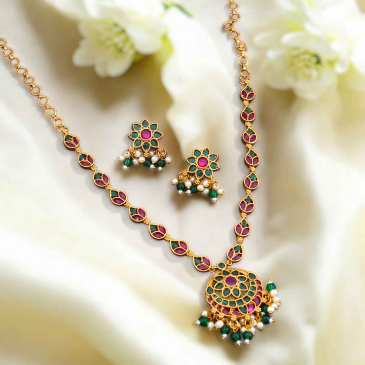 Multicolor Simarjeet Antique Jewellery Set - New Arrival
