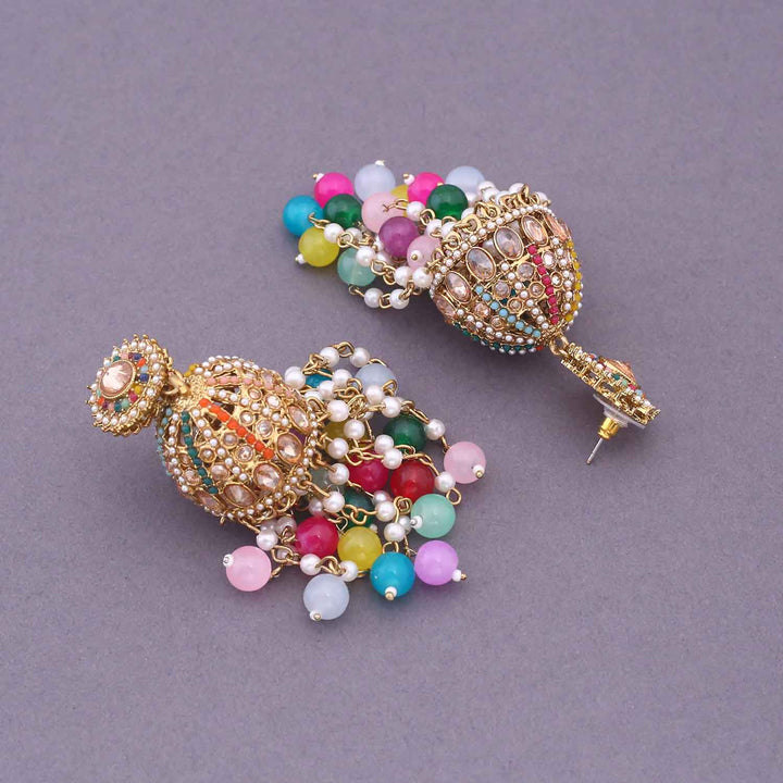 Multicolor Sitarah Punjabi Jhumkis