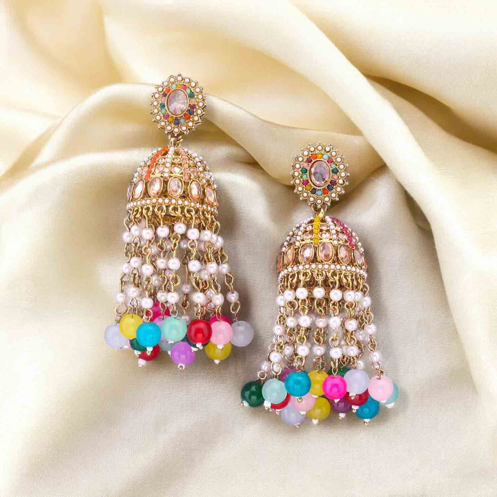 Multicolor Sitarah Punjabi Jhumkis