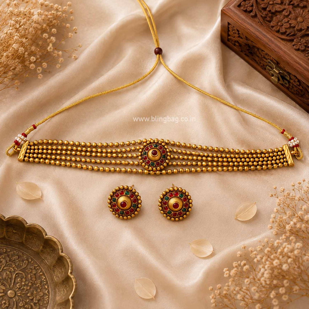 Multicolor Sitashi Antique Jewellery Set- New Arrival