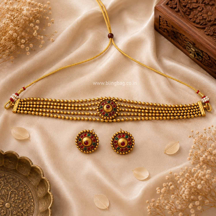 Multicolor Sitashi Antique Jewellery Set- New Arrival