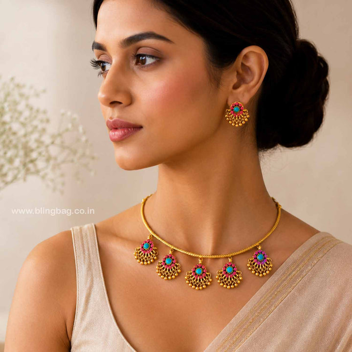 Multicolor Sitaya Antique Jewellery Set- New Arrival