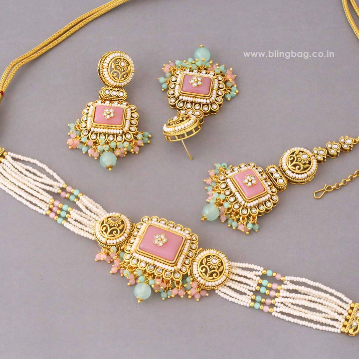 Multicolor Siyashi Kundan Jewellery Set