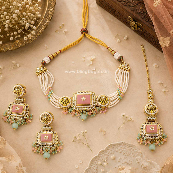 Multicolor Siyashi Kundan Jewellery Set