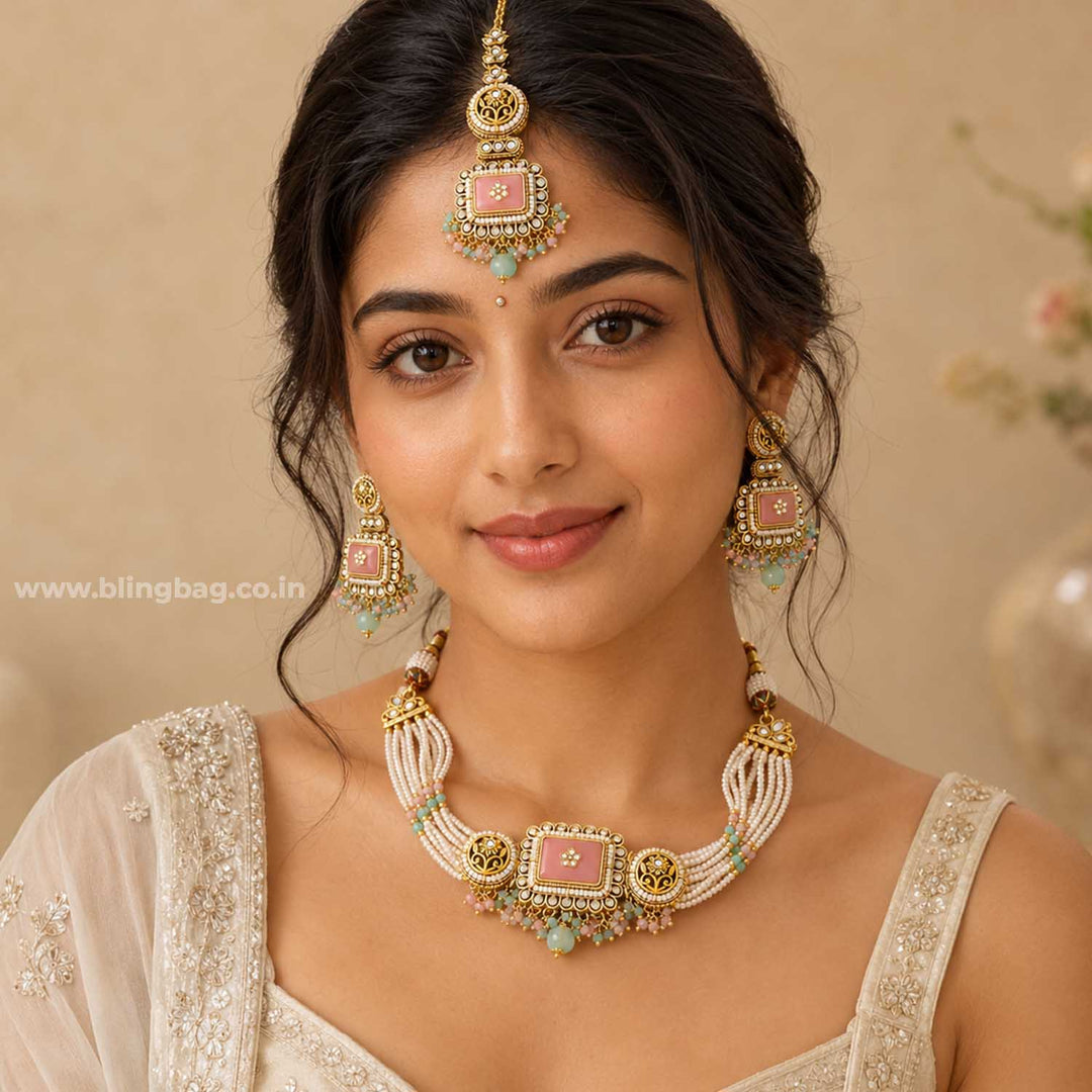 Multicolor Siyashi Kundan Jewellery Set
