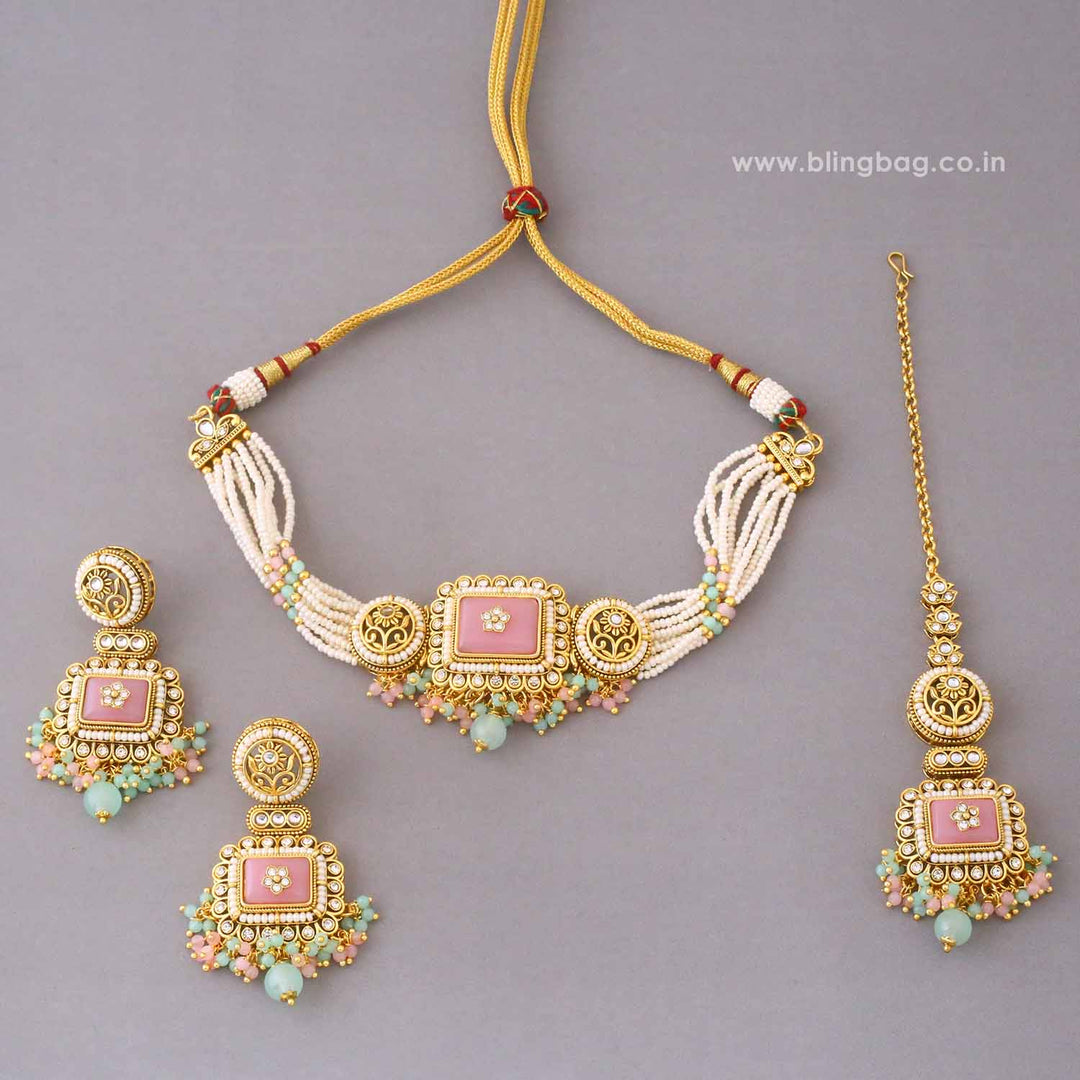 Multicolor Siyashi Kundan Jewellery Set