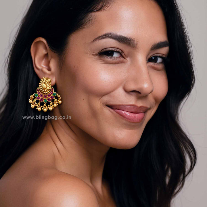 Multicolor Skandamata Temple Danglers - EOSS