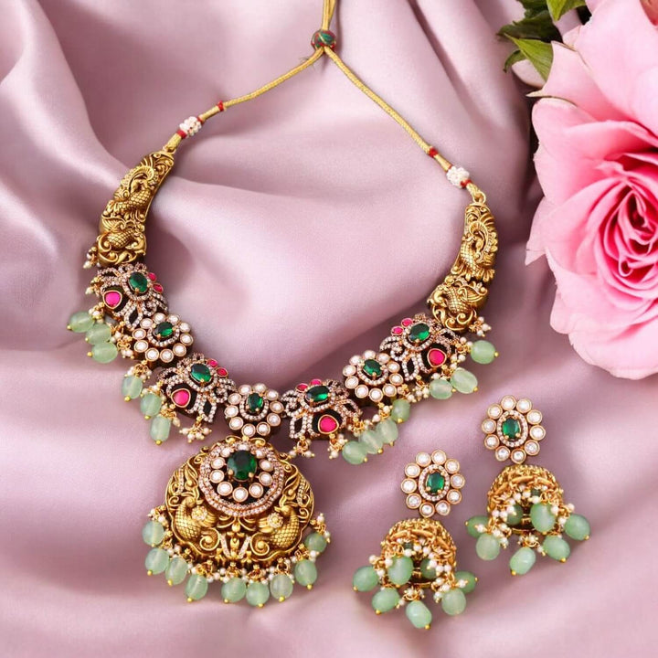 Multicolor Solena Hasli Victorian Jewellery Set- New Arrival