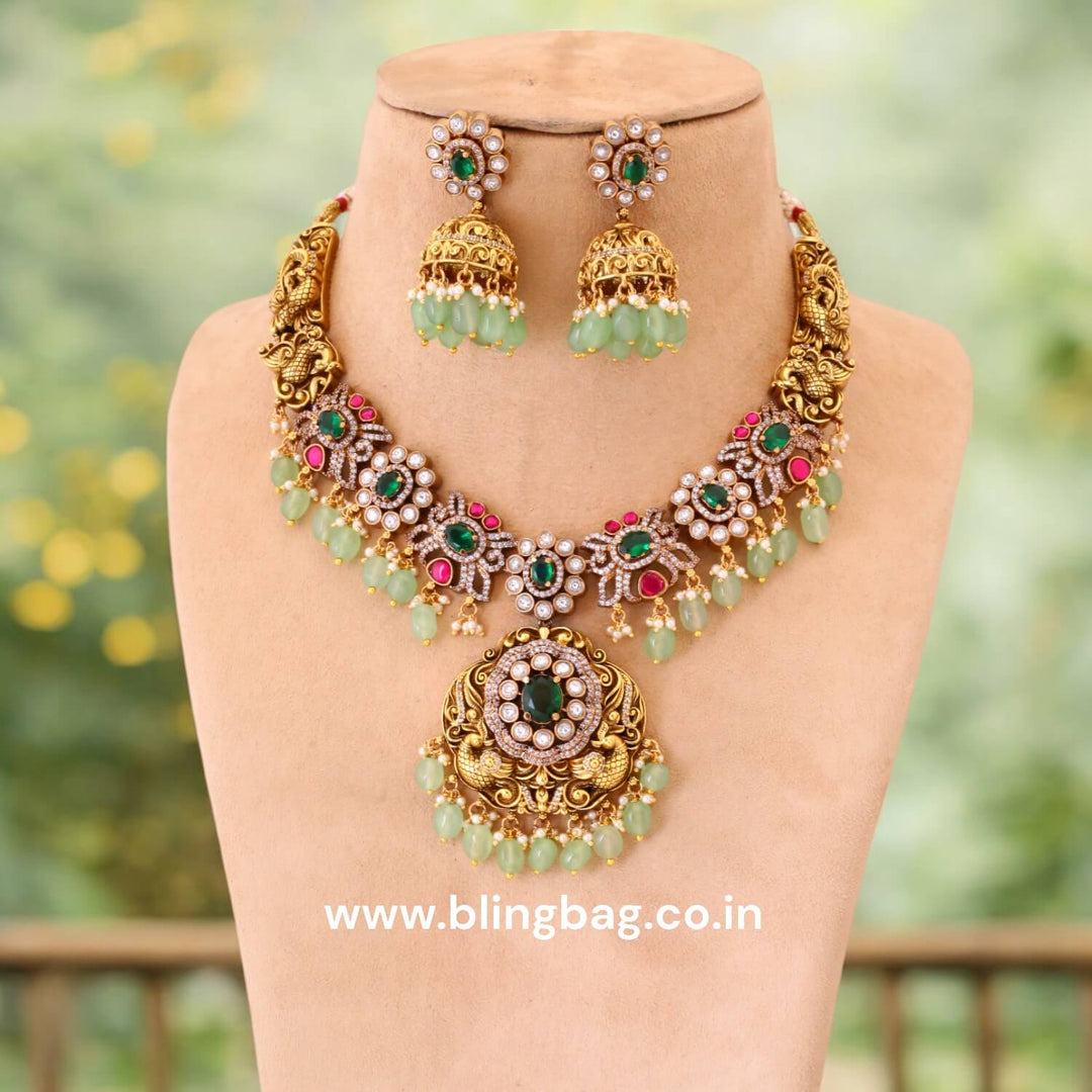 Multicolor Solena Hasli Victorian Jewellery Set- New Arrival