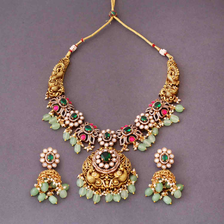 Multicolor Solena Hasli Victorian Jewellery Set- New Arrival