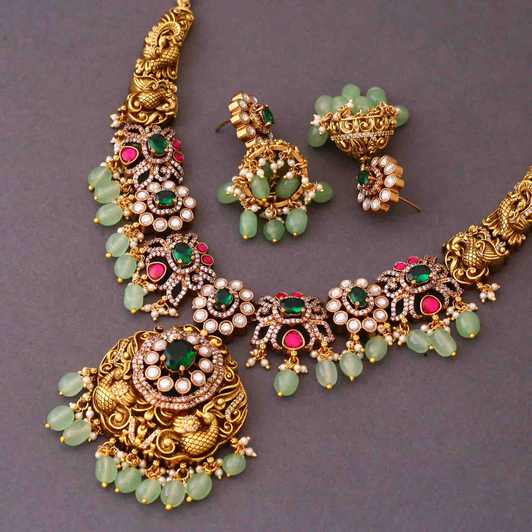 Multicolor Solena Hasli Victorian Jewellery Set- New Arrival