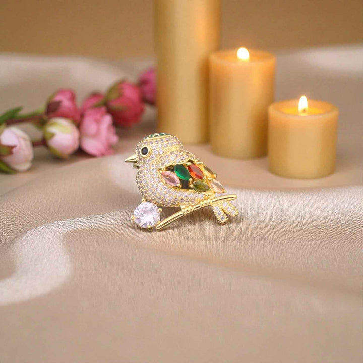 Multicolor Songbird Brooch