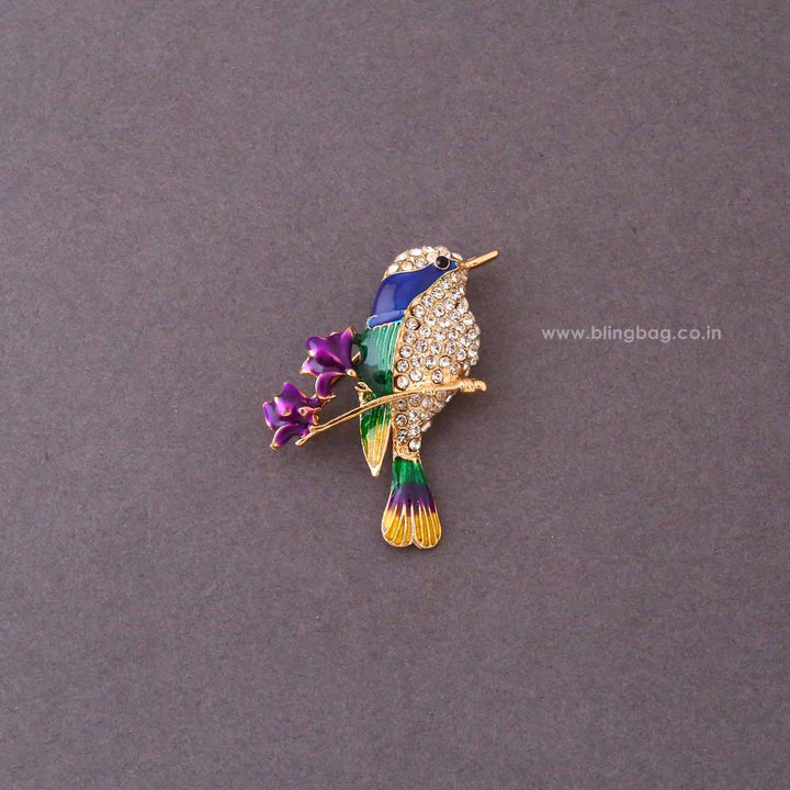 Multicolor Sparrow Brooch
