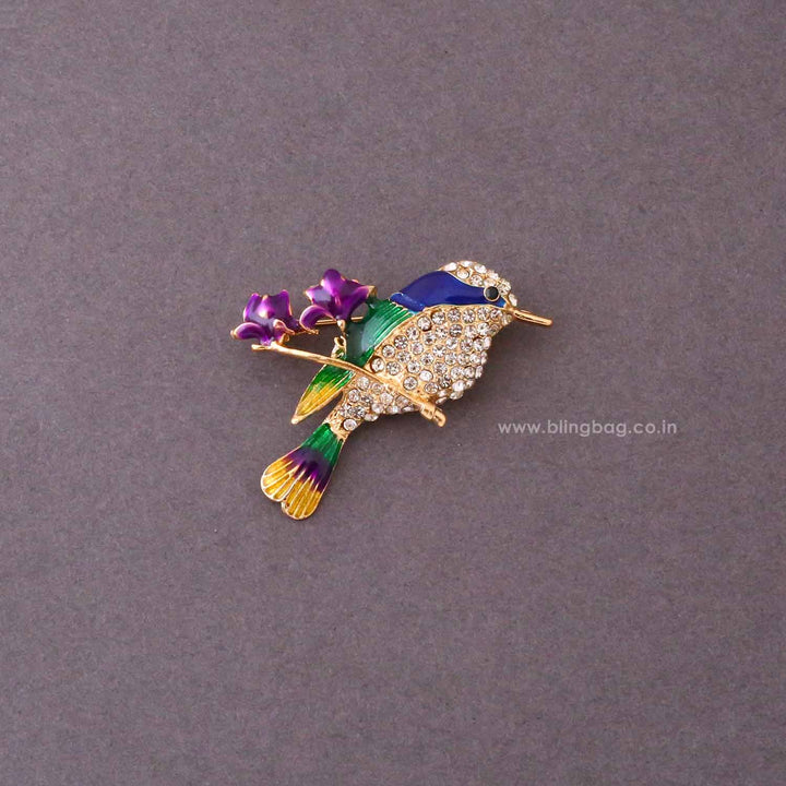 Multicolor Sparrow Brooch