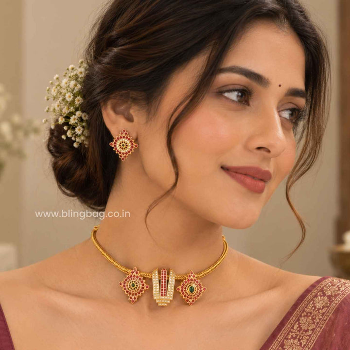 Multicolor Sriniivasa Temple Jewellery Set- New Arrival
