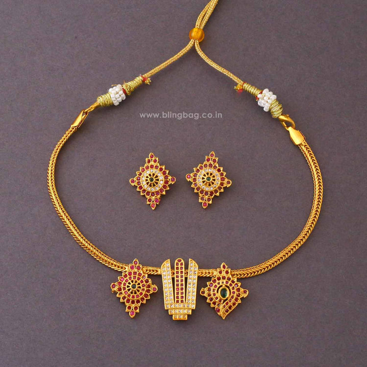 Multicolor Sriniivasa Temple Jewellery Set- New Arrival