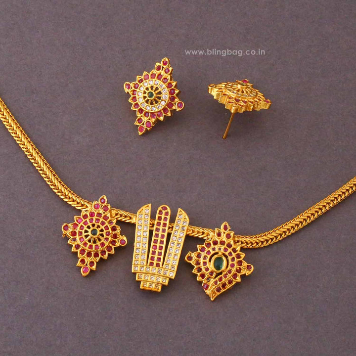Multicolor Sriniivasa Temple Jewellery Set- New Arrival