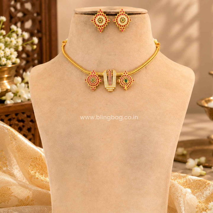 Multicolor Sriniivasa Temple Jewellery Set- New Arrival