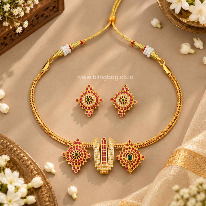 Multicolor Sriniivasa Temple Jewellery Set- New Arrival