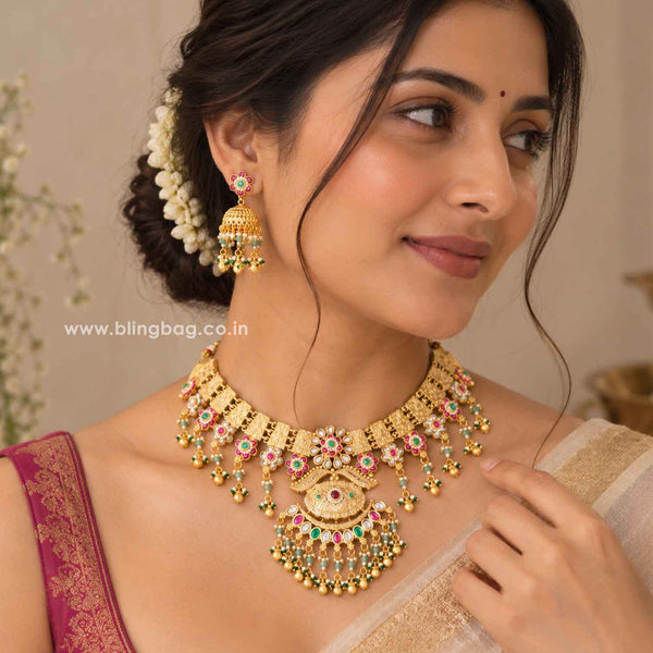 Multicolor Srivalli Antique Jewellery Set - New Arrival
