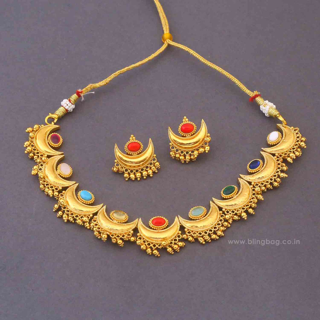 Multicolor Stuti Antique Jewellery Set - New Arrival