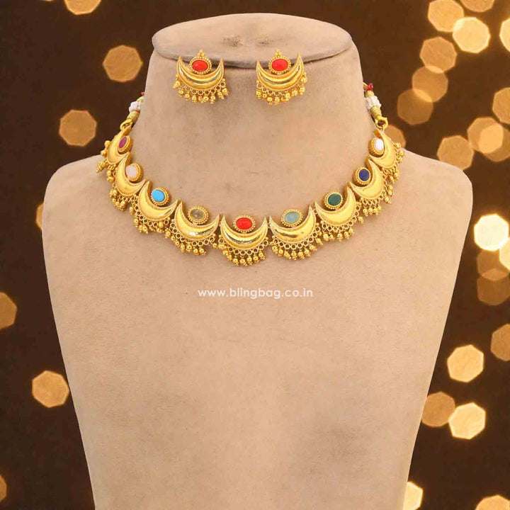 Multicolor Stuti Antique Jewellery Set - New Arrival