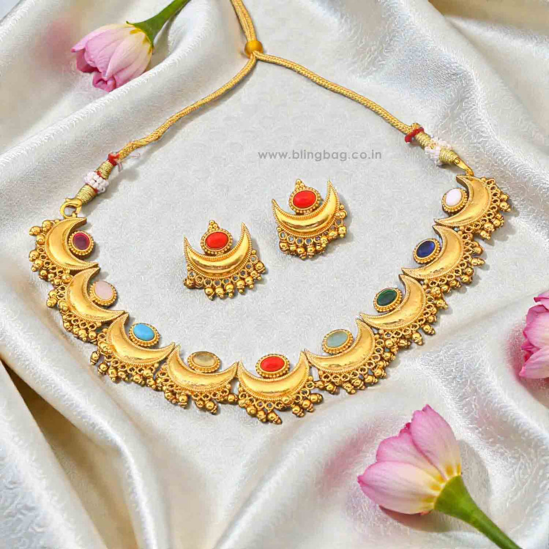 Multicolor Stuti Antique Jewellery Set - New Arrival