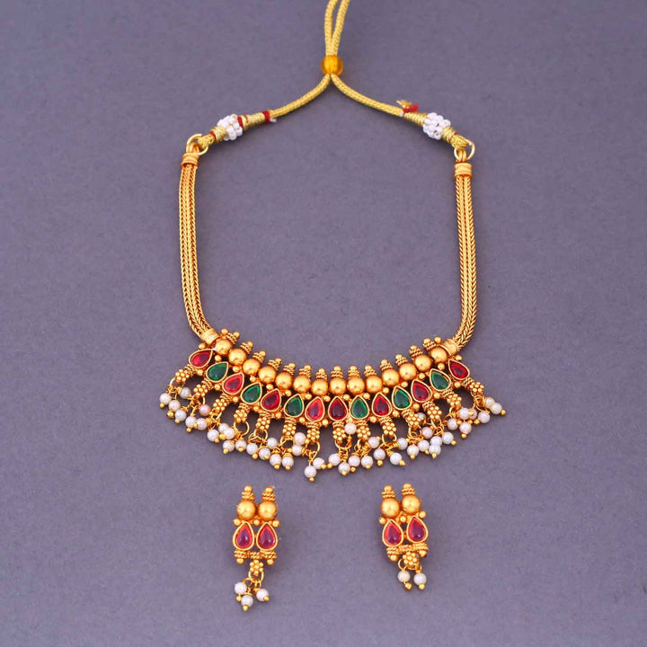 Multicolor Sukhpreet Antique Jewellery Set - New Arrival