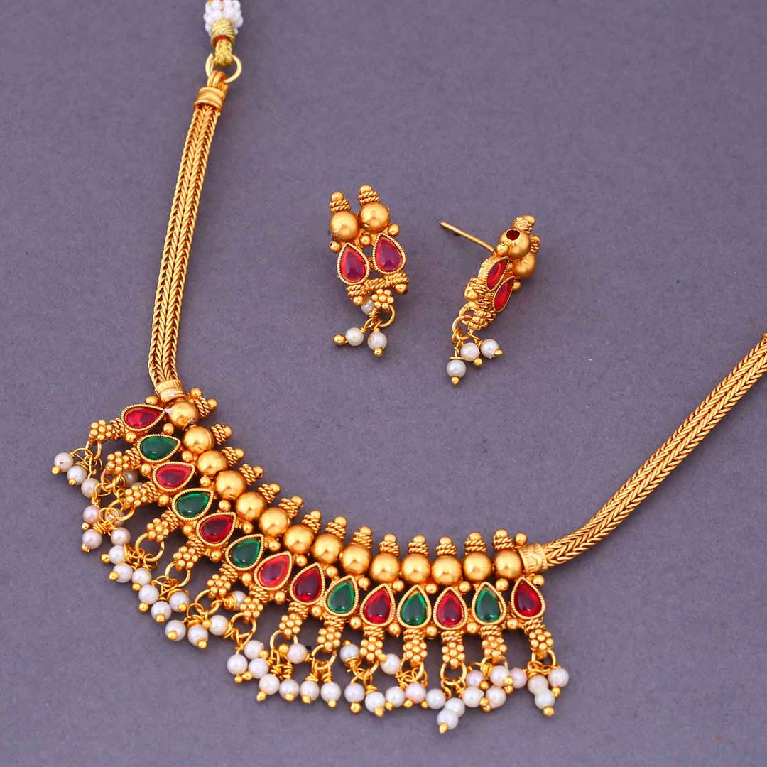 Multicolor Sukhpreet Antique Jewellery Set - New Arrival