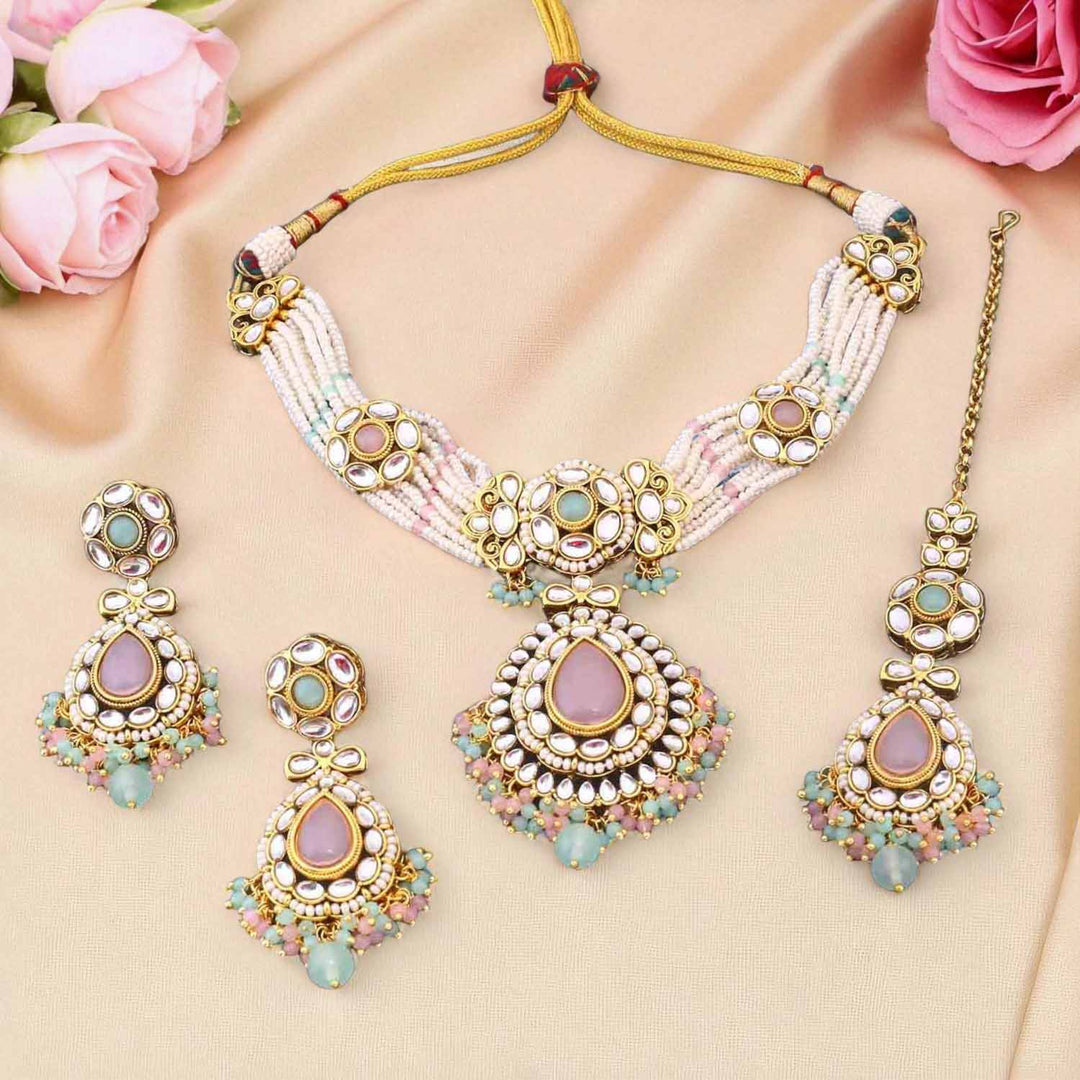 Multicolor Sumedha Kundan Jewellery Set