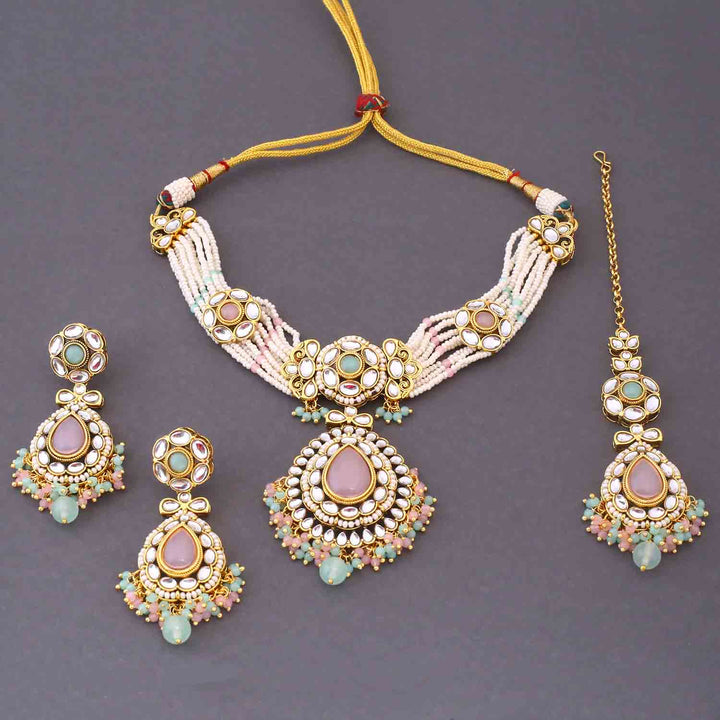 Multicolor Sumedha Kundan Jewellery Set