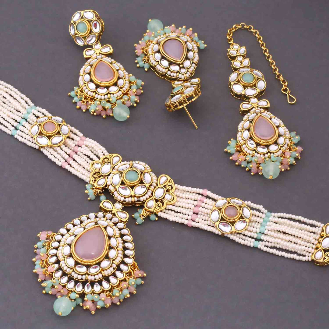 Multicolor Sumedha Kundan Jewellery Set