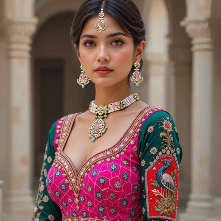 Multicolor Sumedha Kundan Jewellery Set