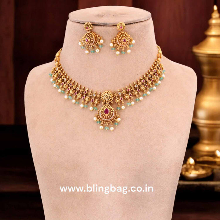 Multicolor Suprabha Antique Jewellery Set - New Arrival