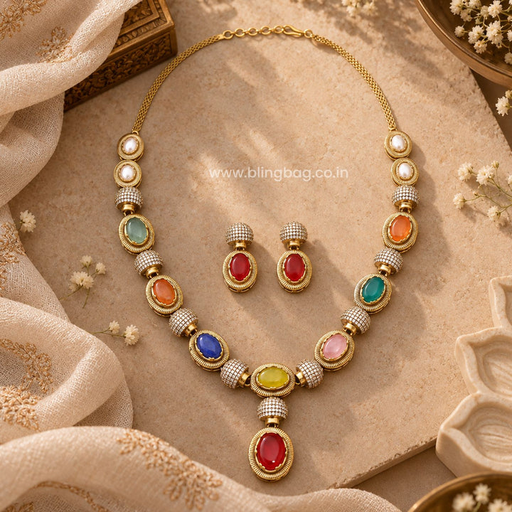 Multicolor Suzette Victorian Jewellery Set - New Arrival