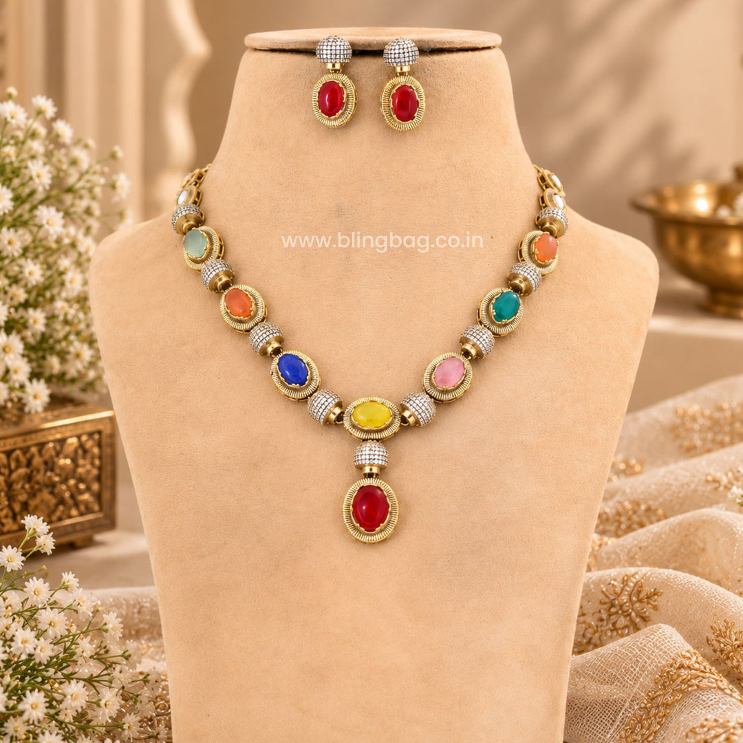 Multicolor Suzette Victorian Jewellery Set - New Arrival