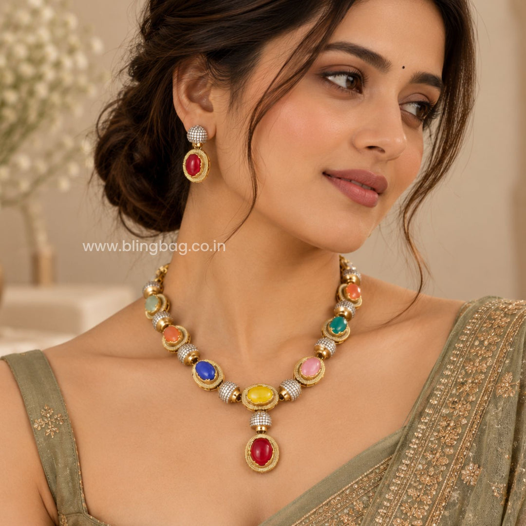 Multicolor Suzette Victorian Jewellery Set - New Arrival