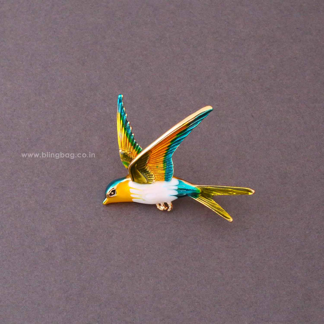 Multicolor Swallow Brooch