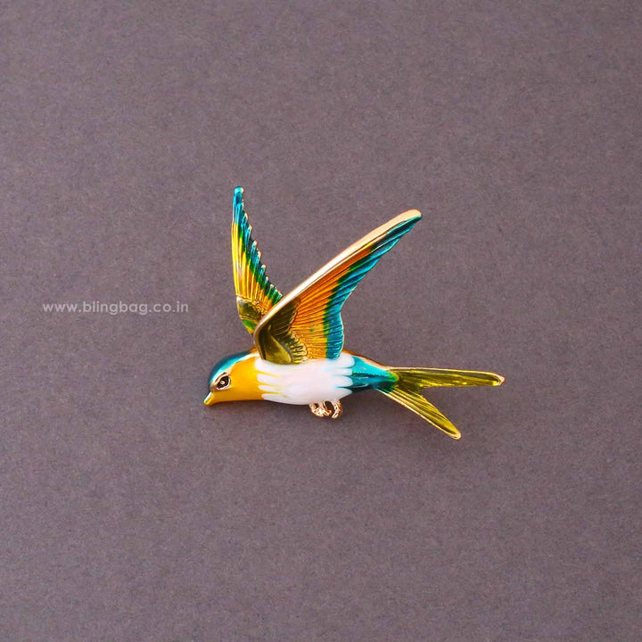 Multicolor Swallow Brooch