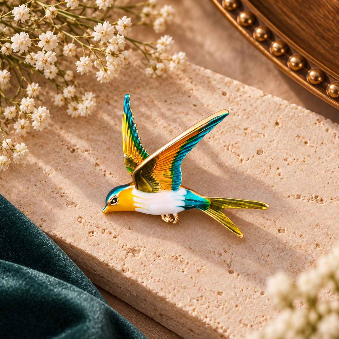 Multicolor Swallow Brooch