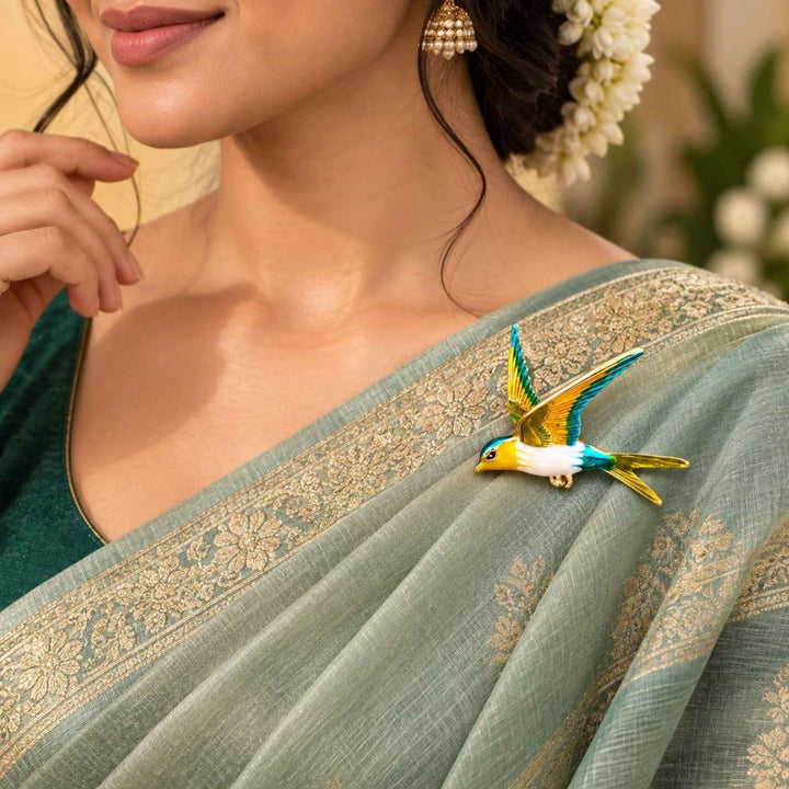 Multicolor Swallow Brooch