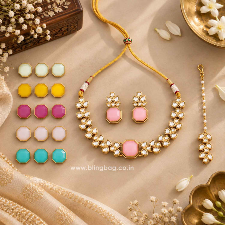 Multicolor Swarnika Kundan Jewellery Set