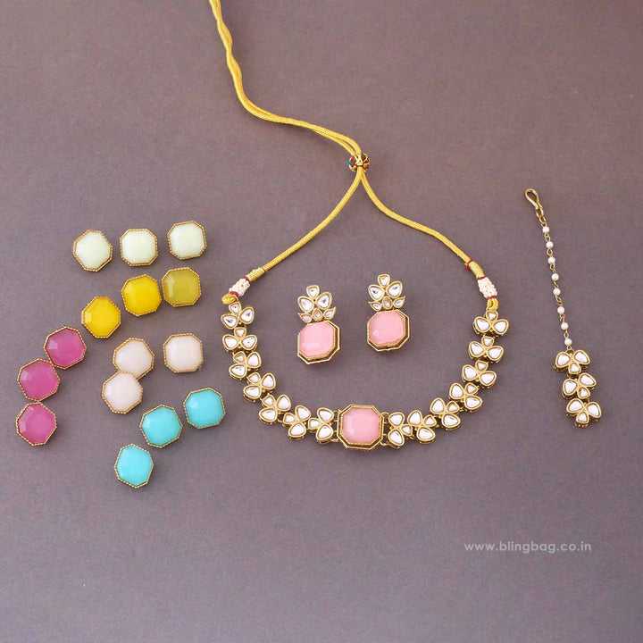 Multicolor Swarnika Kundan Jewellery Set