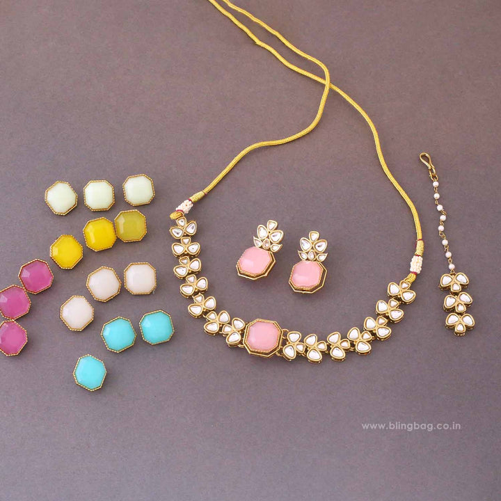 Multicolor Swarnika Kundan Jewellery Set