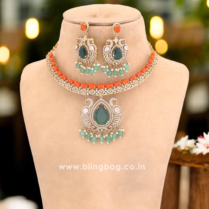 Multicolor Swarvia Hasli Victorian Jewellery Set - New Arrival